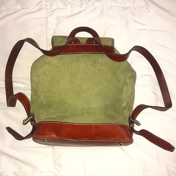 DOONEY & BOURKE Green Nubuck Leather Backpack EUC VINTAGE Y2K AUTHENTIC - Picture 5 of 16